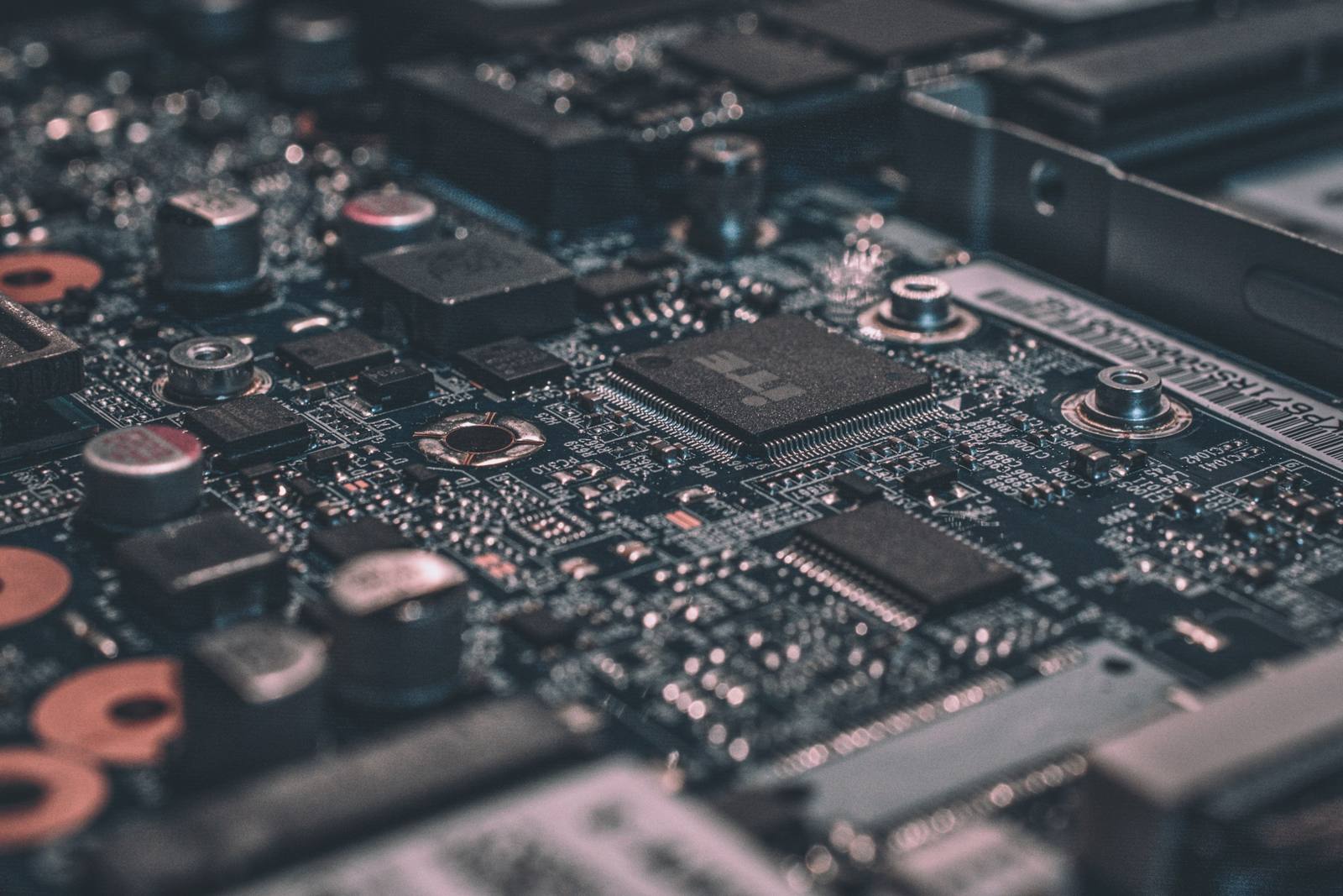Detalle macro de un circuito electrónico